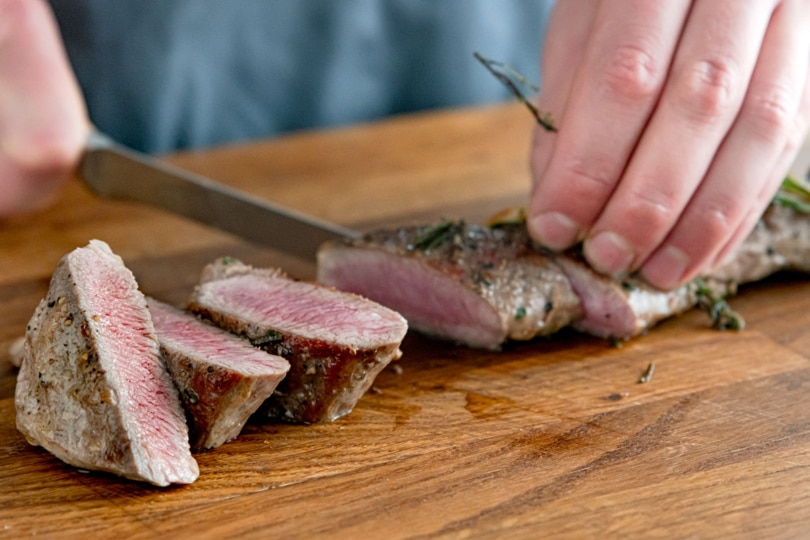 Lammlachs schneiden