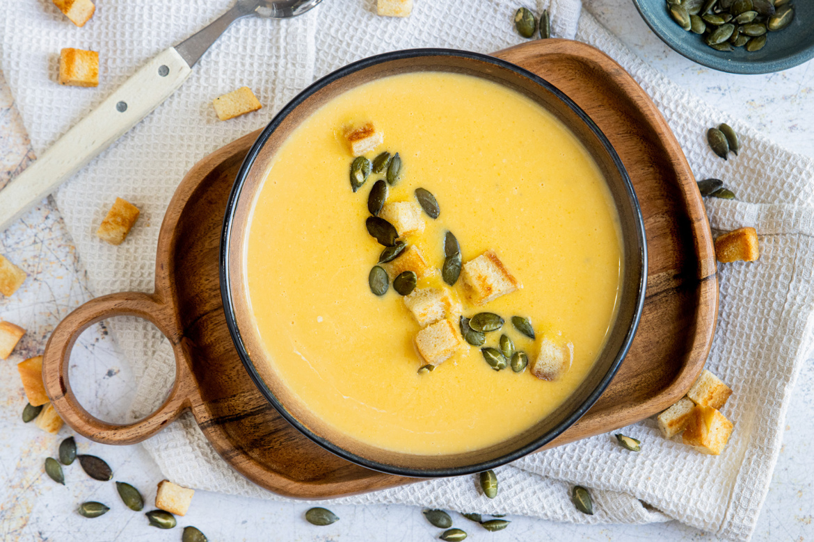 cremige Butternut-Kürbis-Suppe