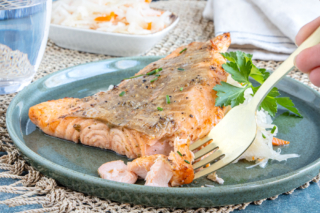 Lachs aus der Heißluftfritteuse