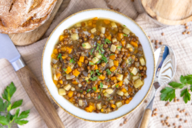 Vegetarische Linsensuppe
